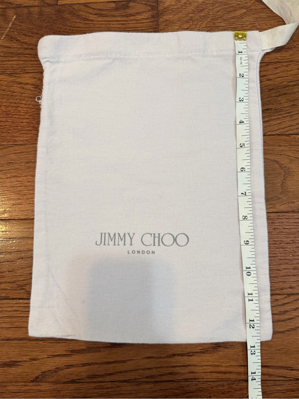 Jimmy Choo White Fabric Drawstring Dust bag